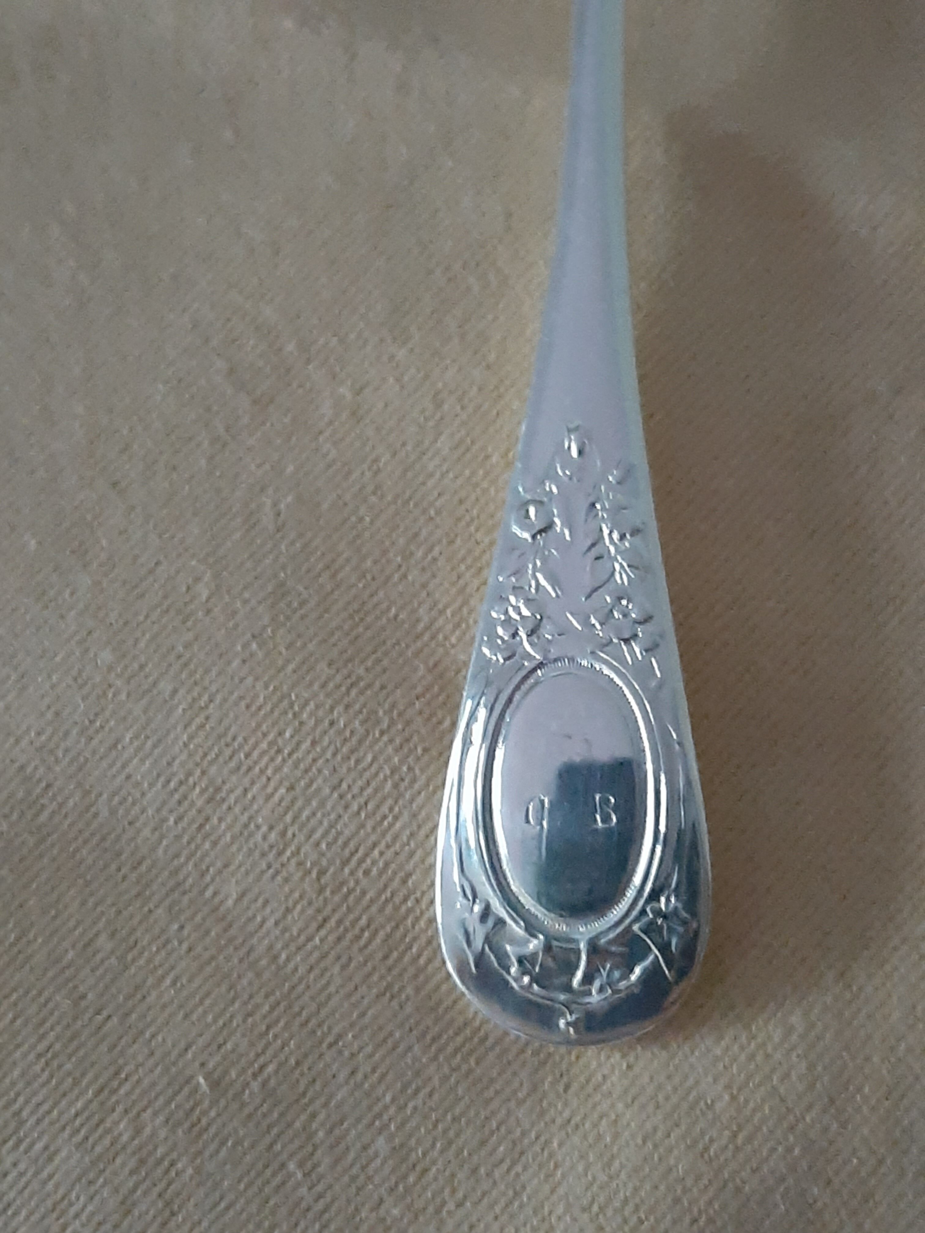 6 silver spoons monogram C B