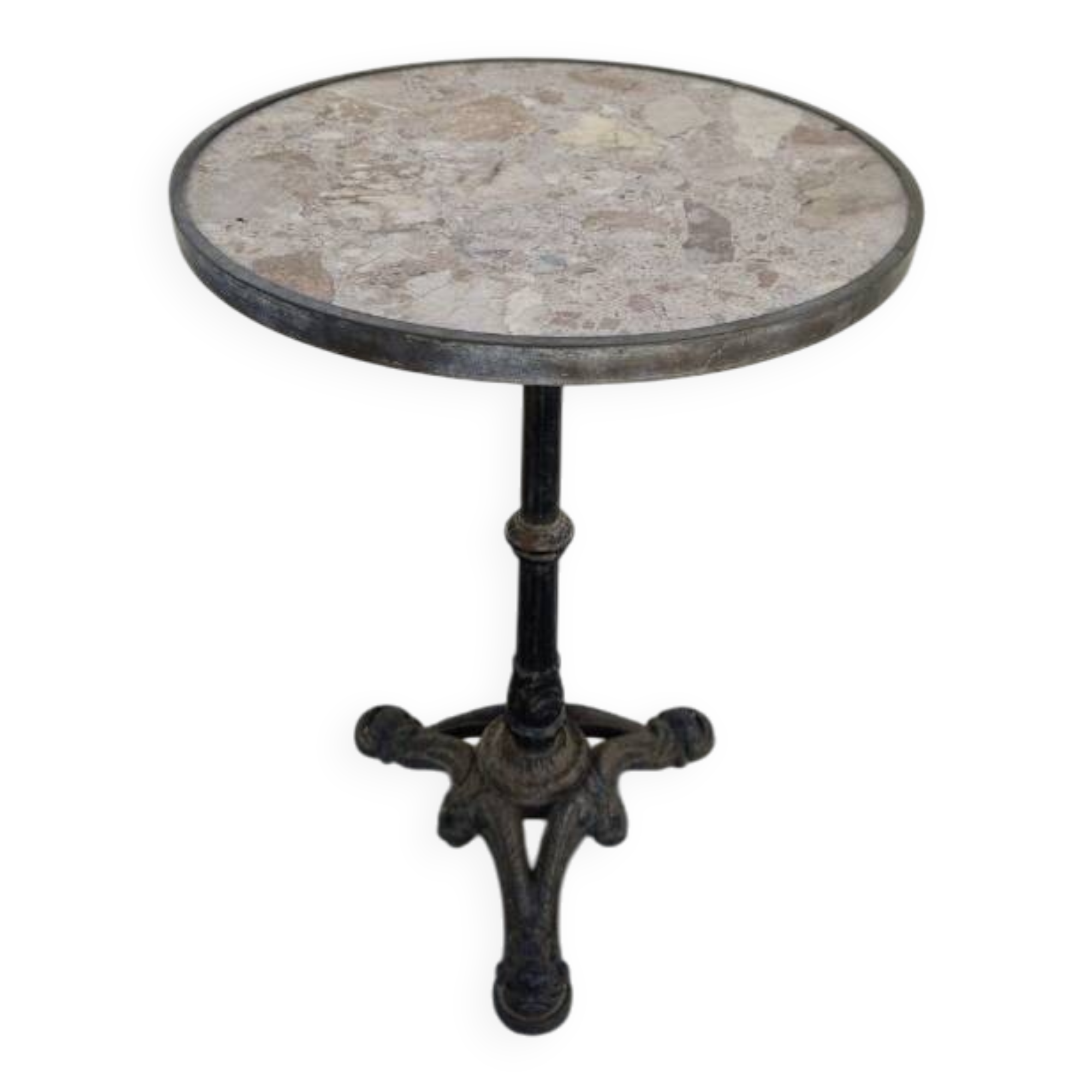 Pedestal table for restaurant bistro with lion paws and marble
