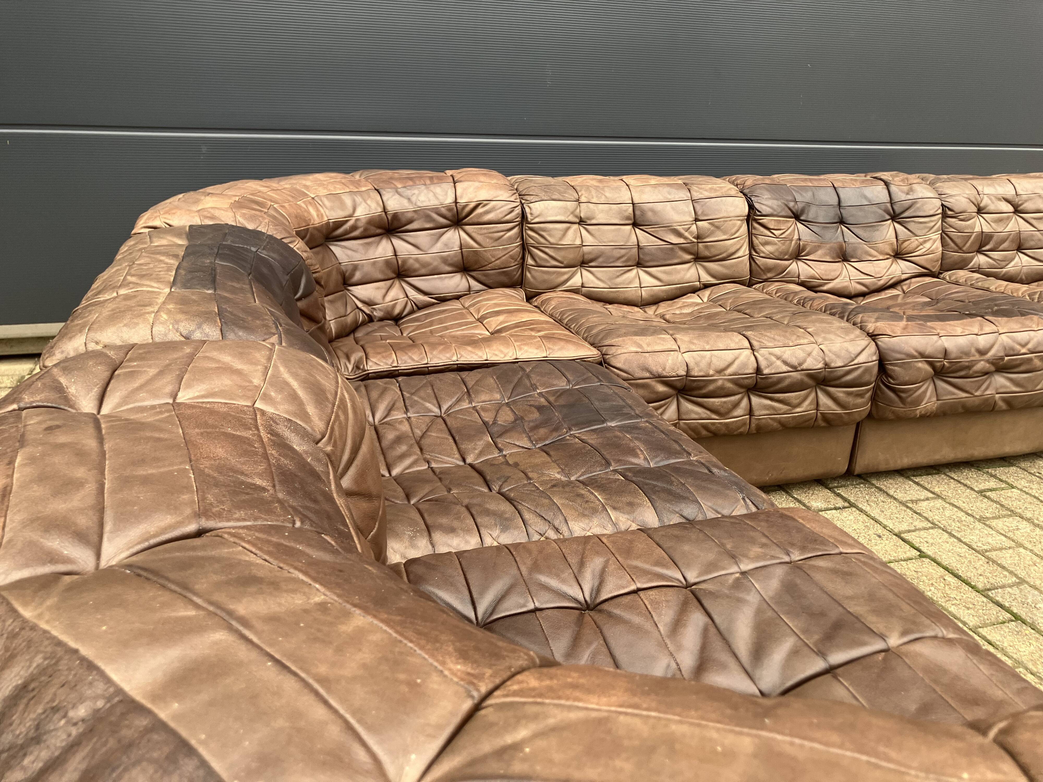 Prachtige De Sede Ds11, 7-delige set in brown patchwork