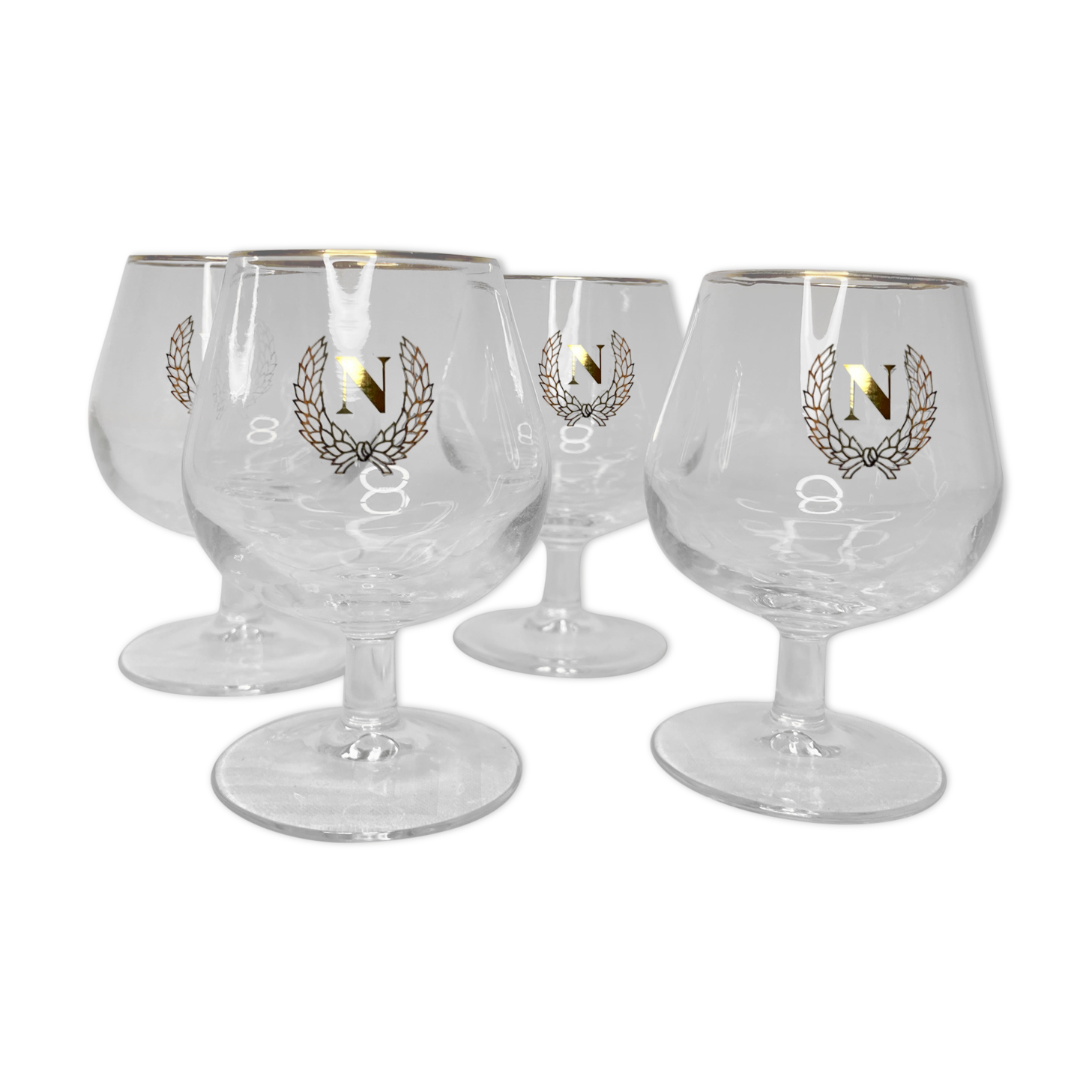 Série de quatre verres à cognac fine Napoléon