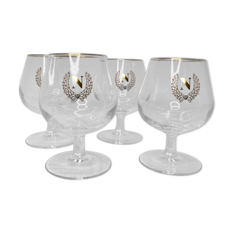 Série de quatre verres à cognac fine Napoléon