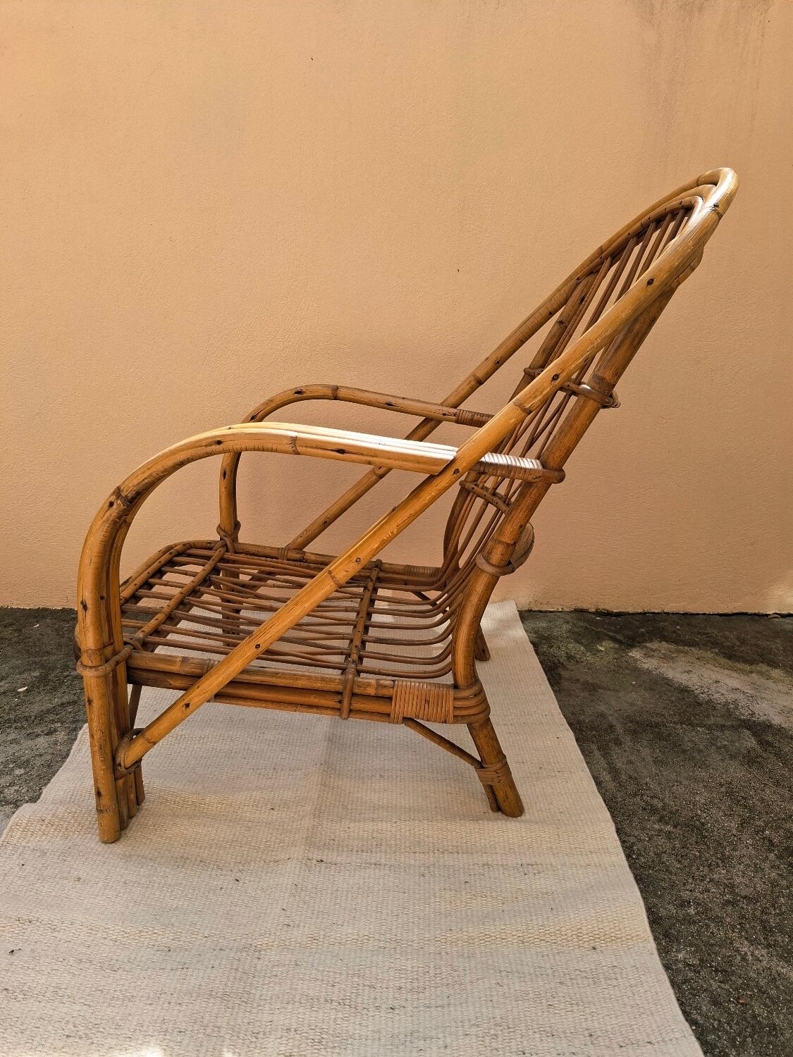 Audoux-Minnet rattan armchair 1950