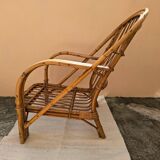 Audoux-Minnet rattan armchair 1950