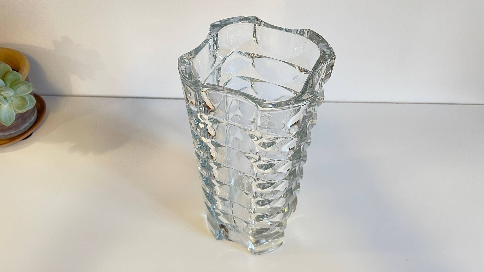 Geometric semi-crystal vase 1950s