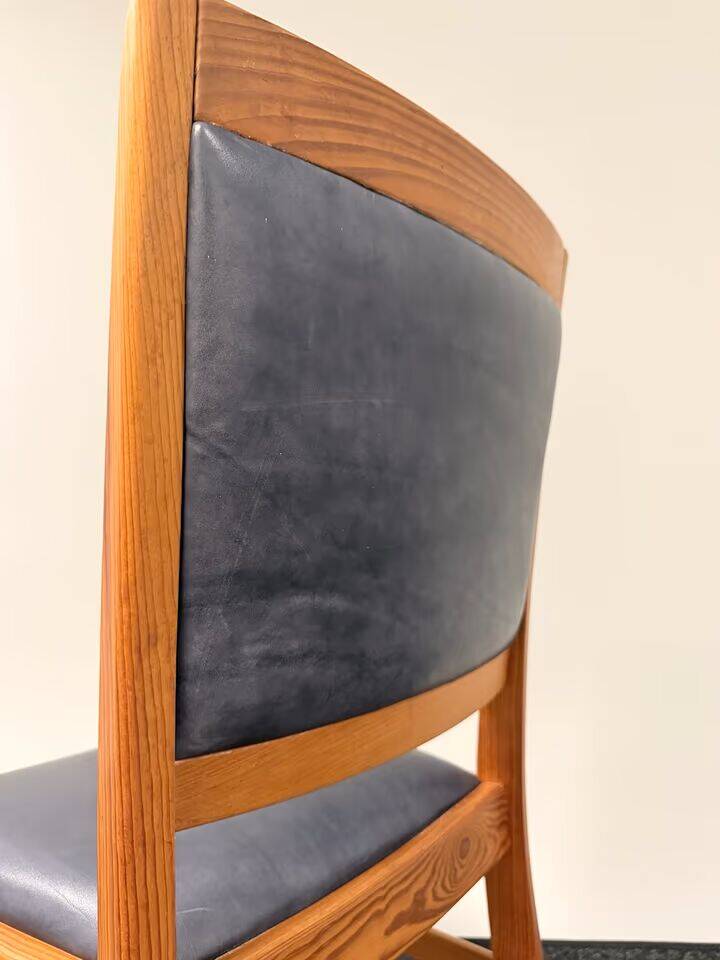 Vintage Set of 6 Solid Wood & Leather Chairs – FOLRM 75 by Andreas Hansen (Price is for 6)