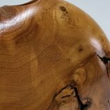 Bougeoir en bois massif sculpté design années 80
