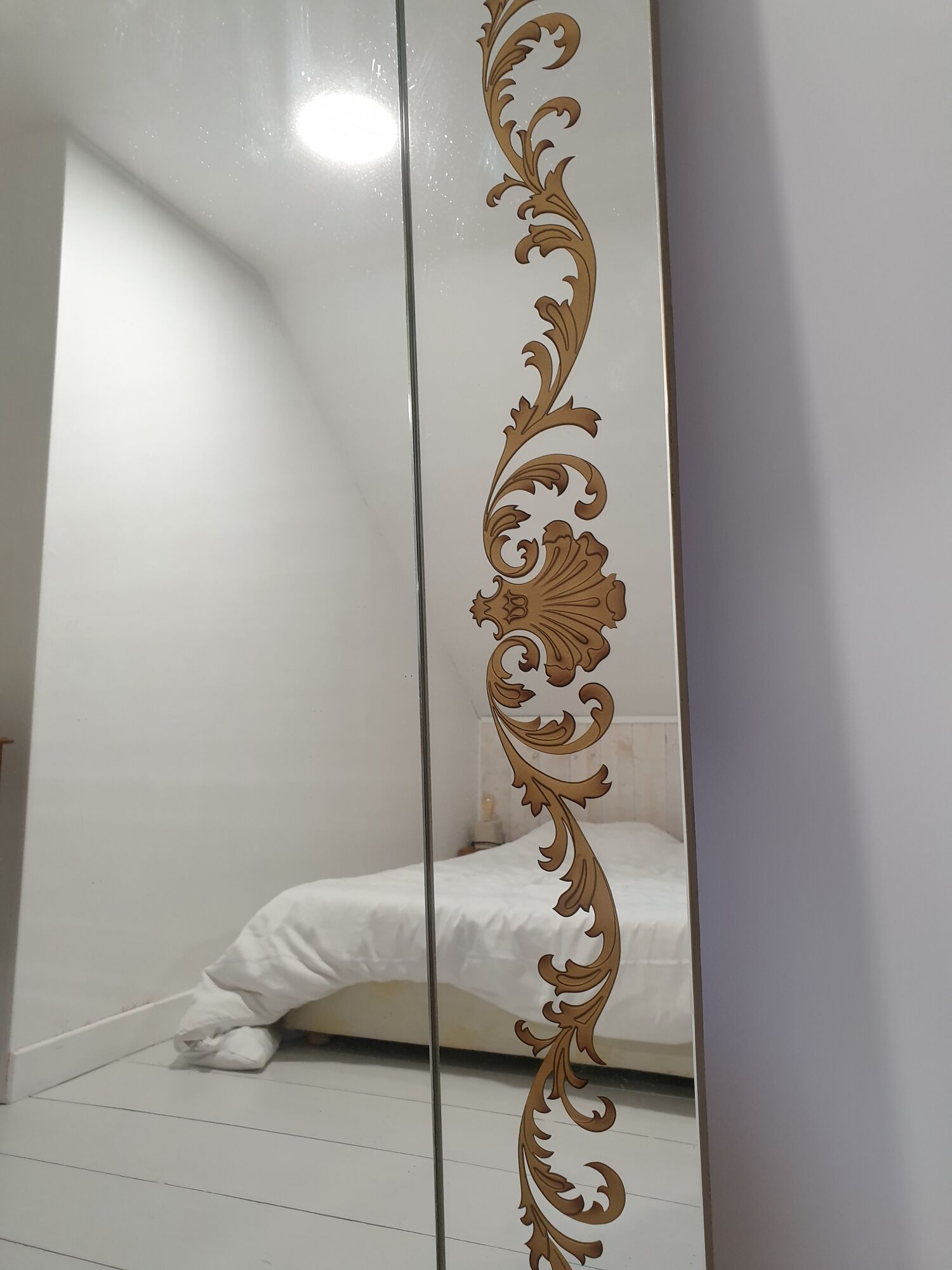 Large brasserie bistro mirror in eglomised glass