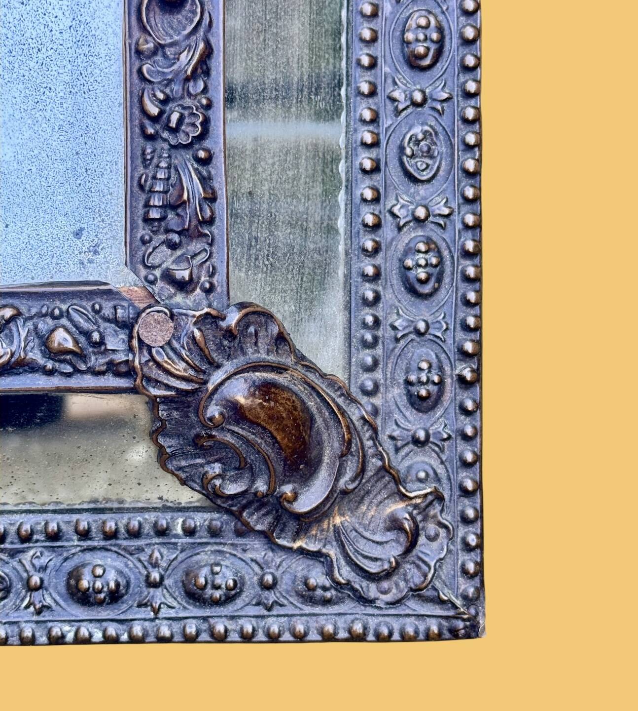 19th century wall mirror with parecloses