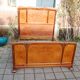 Art Nouveau period bed in mahogany and elm burl from the 1900s