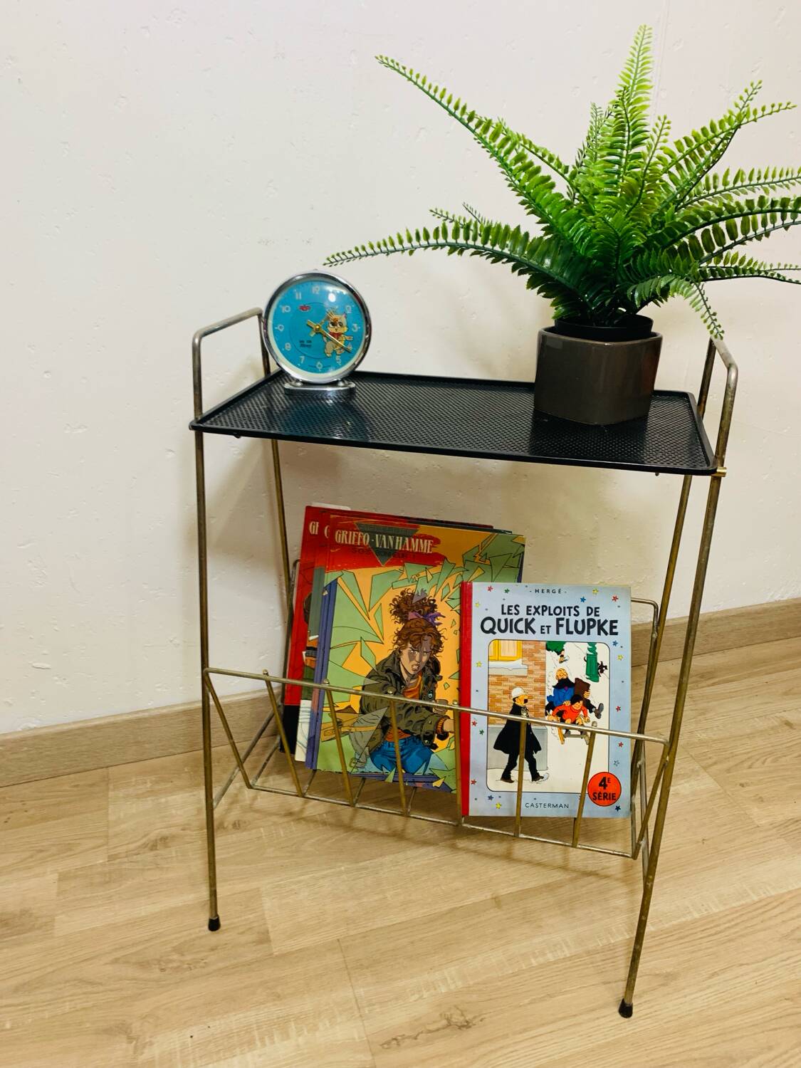 Perforated metal magazine rack