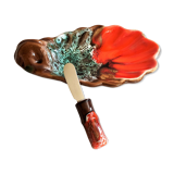 Butter dish with vintage Vallauris serving knife