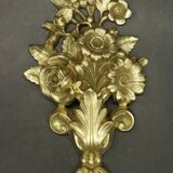 Set of two Louis XVI style floral ornaments - gilded bronze