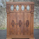 Bookcase carved wood 3 old doors, bookcase window beveled