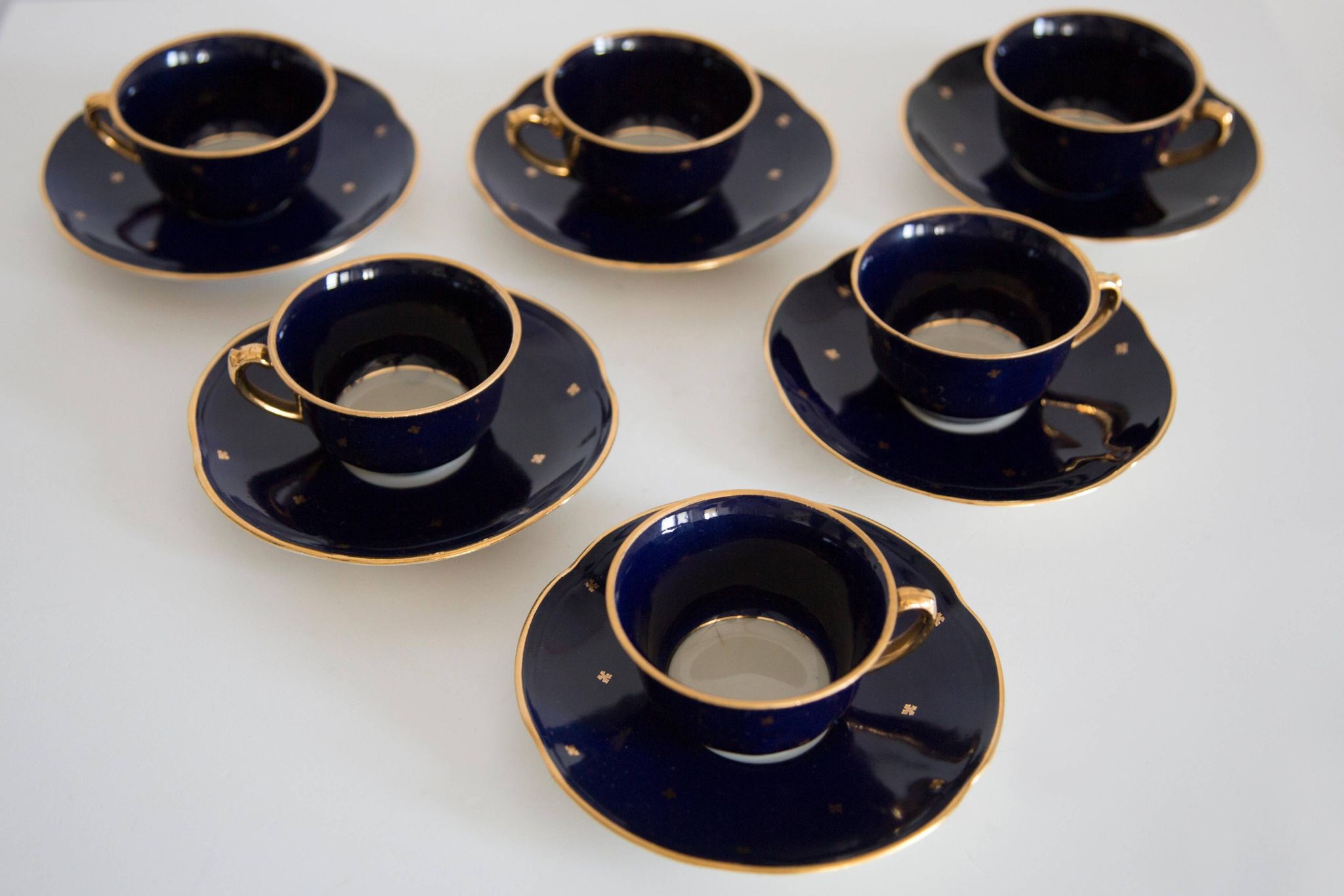 Painted porcelain tea and coffee service, mid-20th century, Poland, 1960.