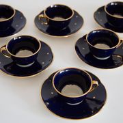 Painted porcelain tea and coffee service, mid-20th century, Poland, 1960.