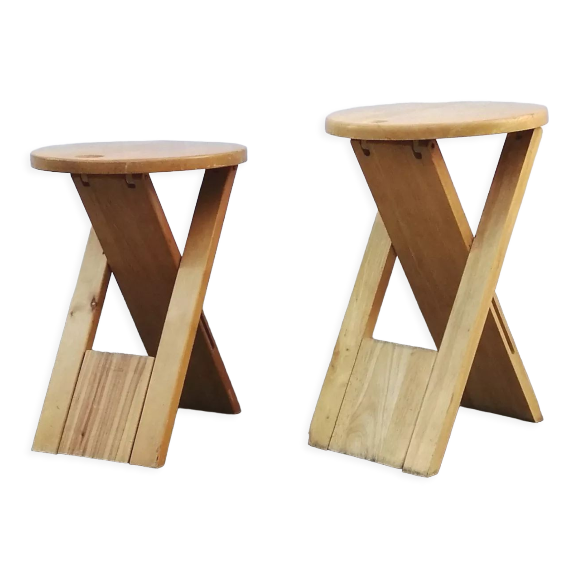 Pair of Suzy folding stools by Adrian Reed for Prince Design Works 1980