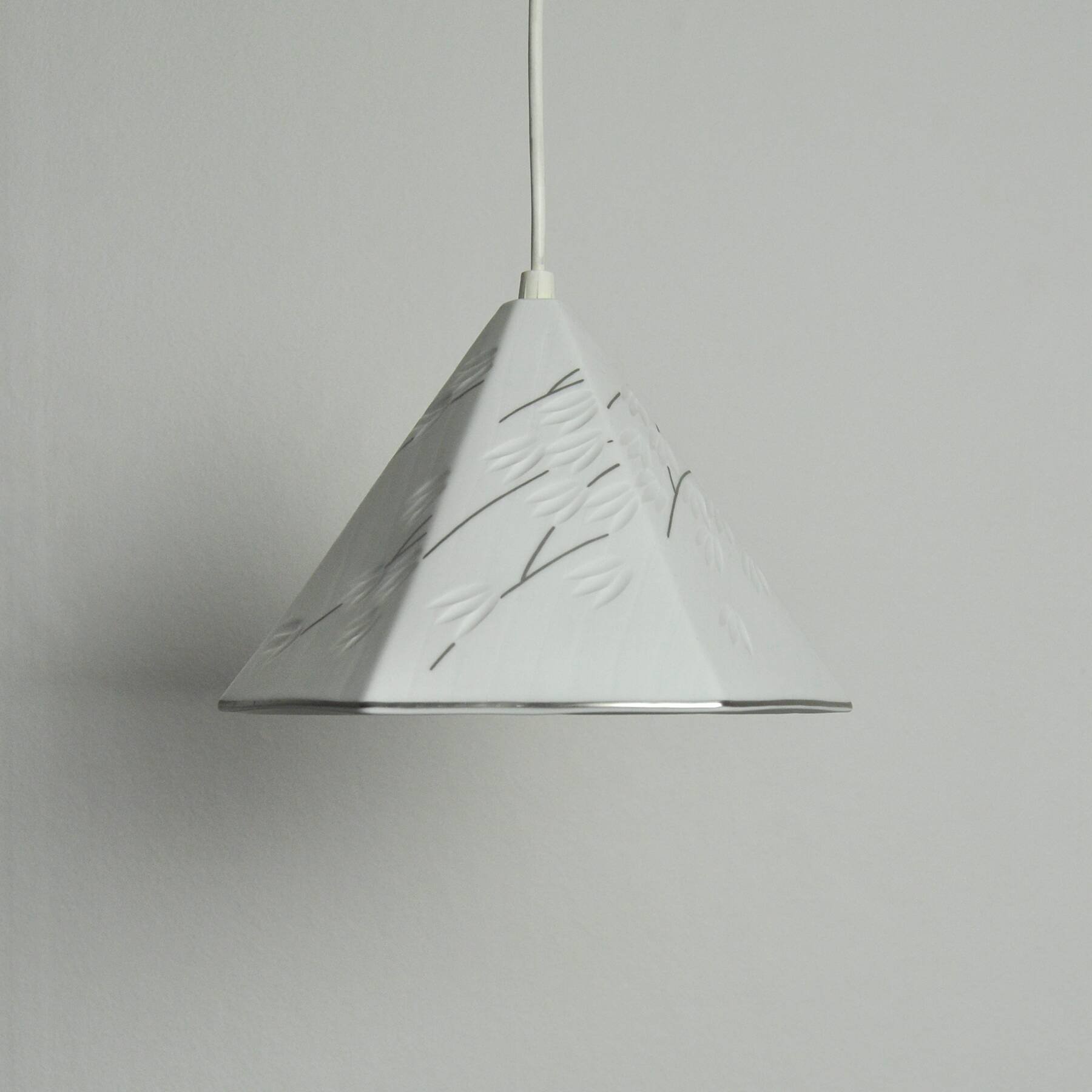 Royal Copenhagen "Luciana" blanc de chine porcelain pendant lamp, 1960s