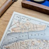 Arles, old small map, printed in 1906.