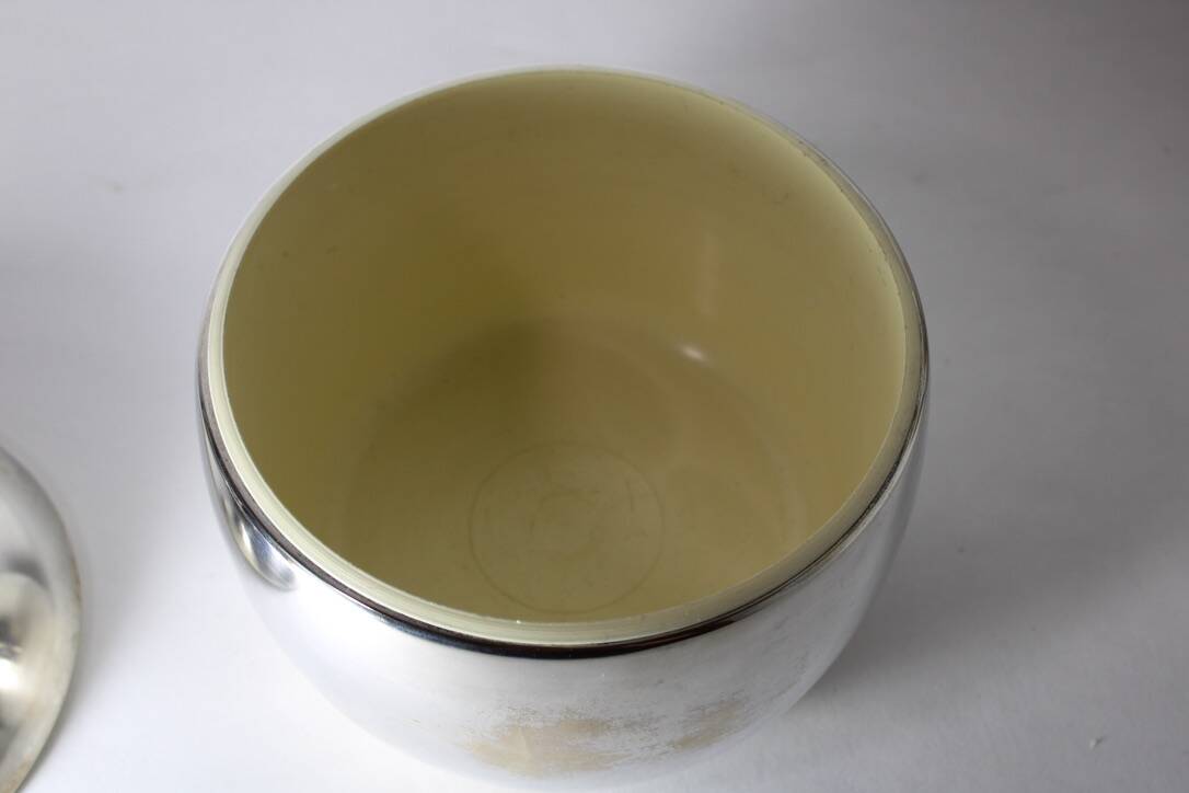 Vintage silver metal tomato ice bucket Italy 1960