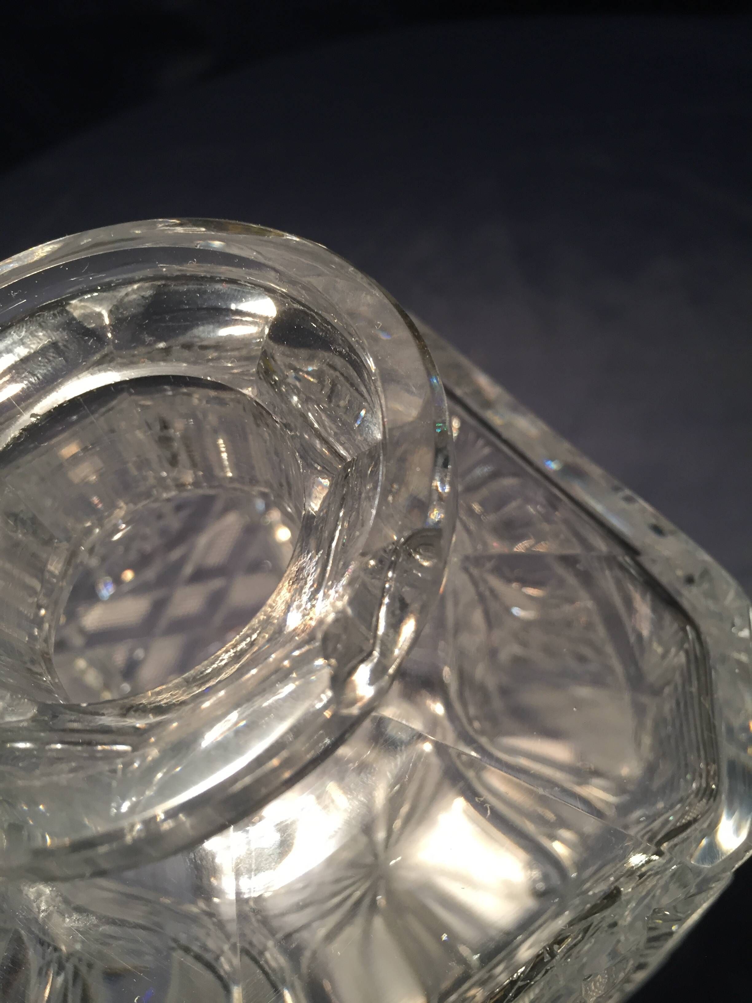 Whiskey carafe in bohemian crystal table art at the time of the digestive