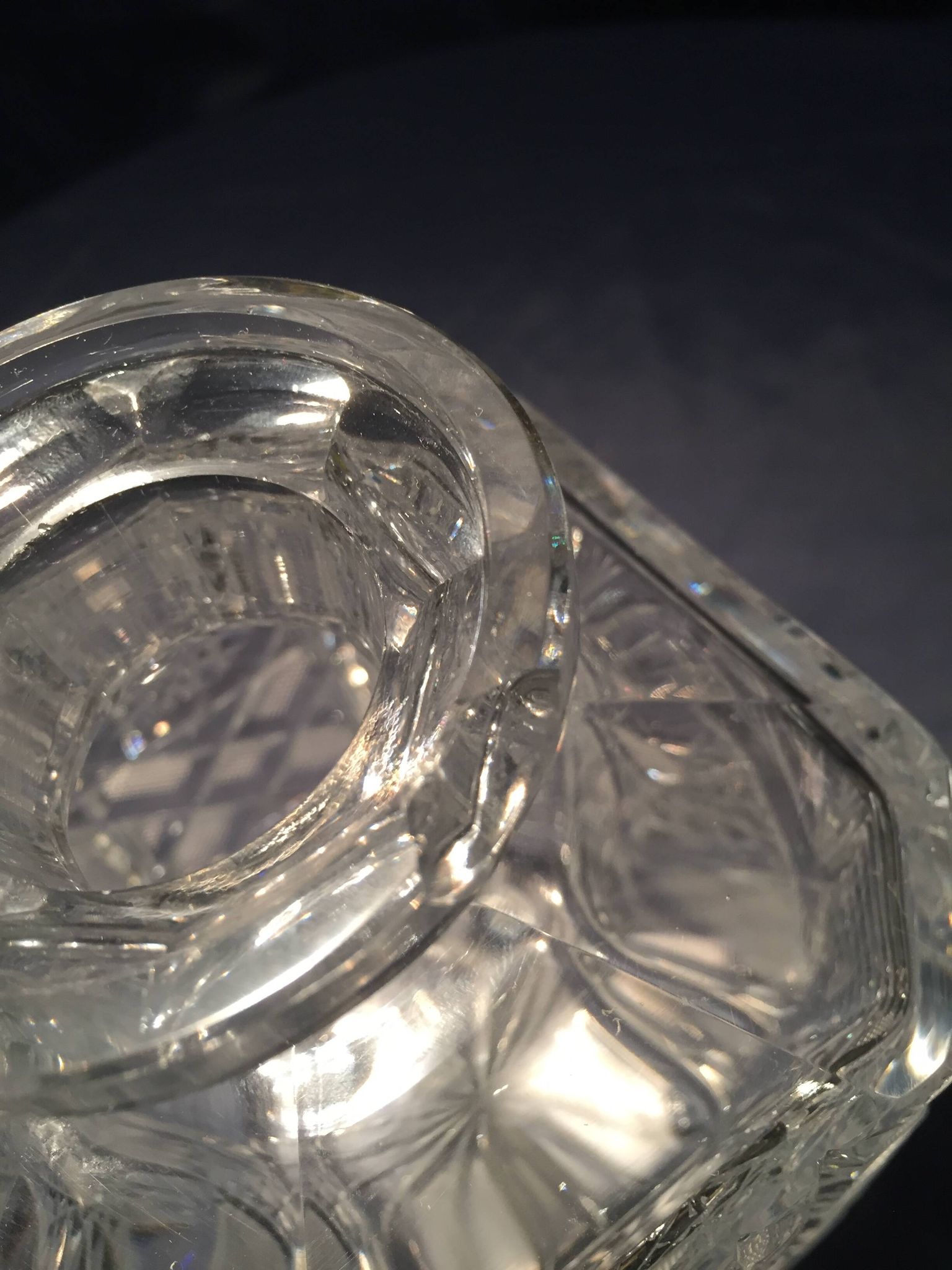Whiskey carafe in bohemian crystal table art at the time of the digestive