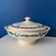 Blue ironstone soup tureen Longchamp model Denise