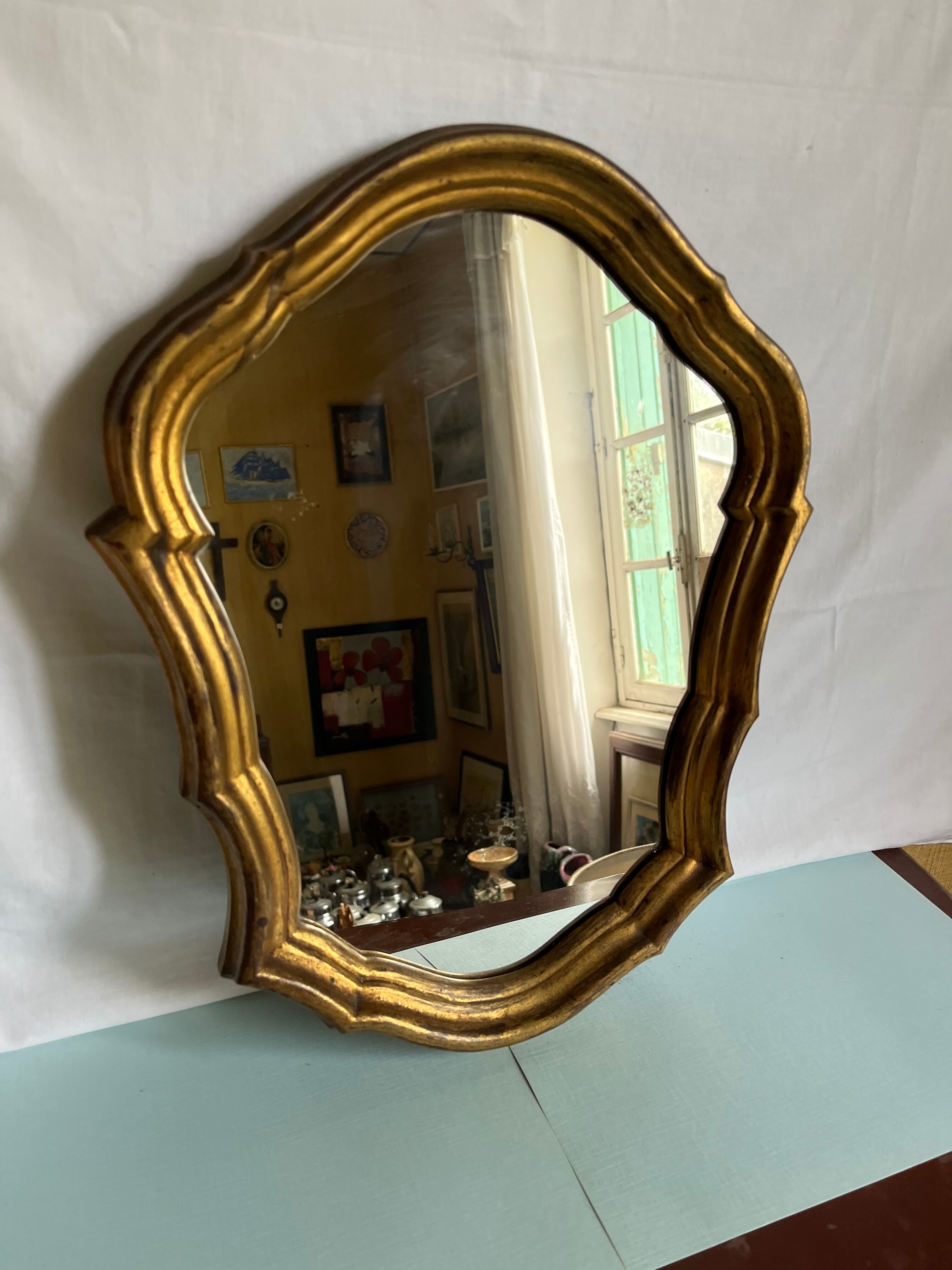Old gilded mirror, 44x33 cm