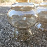 Set of 6 amber glass globes.