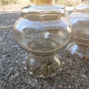 Lot de 6 globes en verre ambré