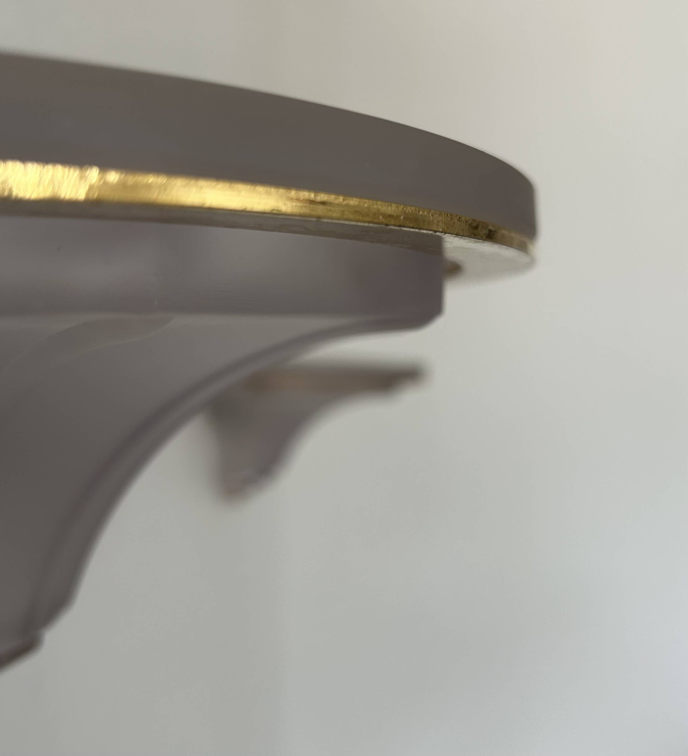 Pair of vintage glass and brass wall lights, France, 1960s