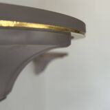 Pair of vintage glass and brass wall lights, France, 1960s