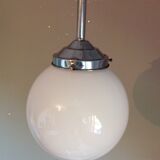 White opaline globe hanging lamp