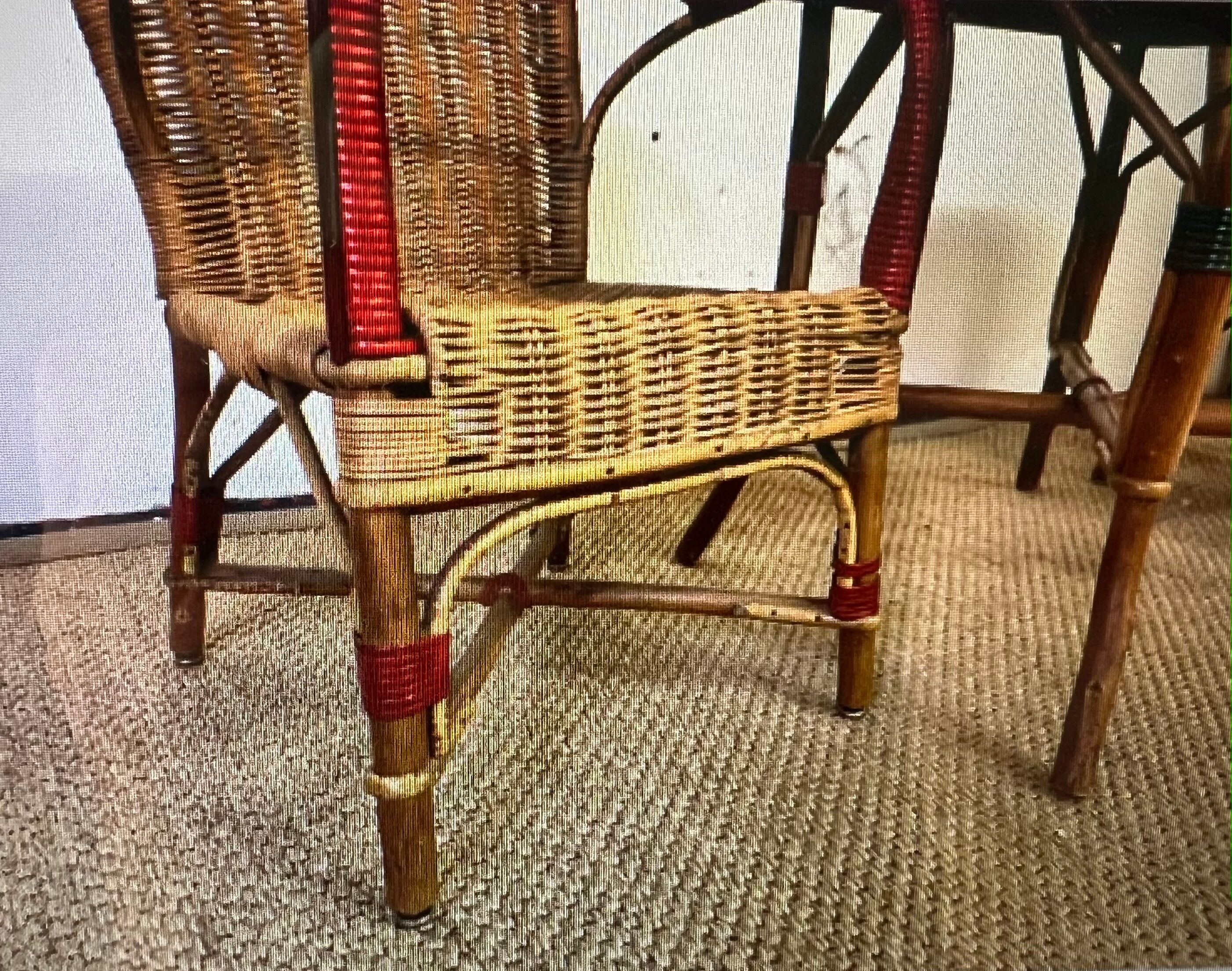 Ensemble table et fauteuil en rotin enfants