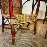 Rattan table and armchair set for children