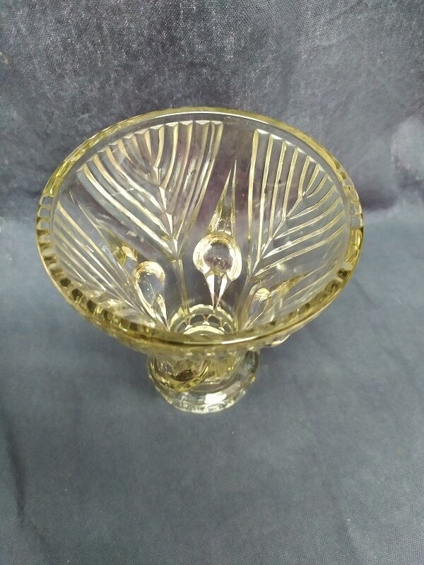 Glass vase molded 60 years old vintage