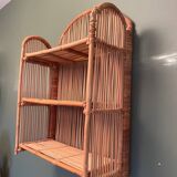 Rattan wall shelf
