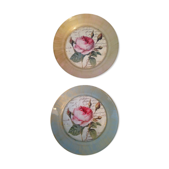 Pair of opaline glass plates