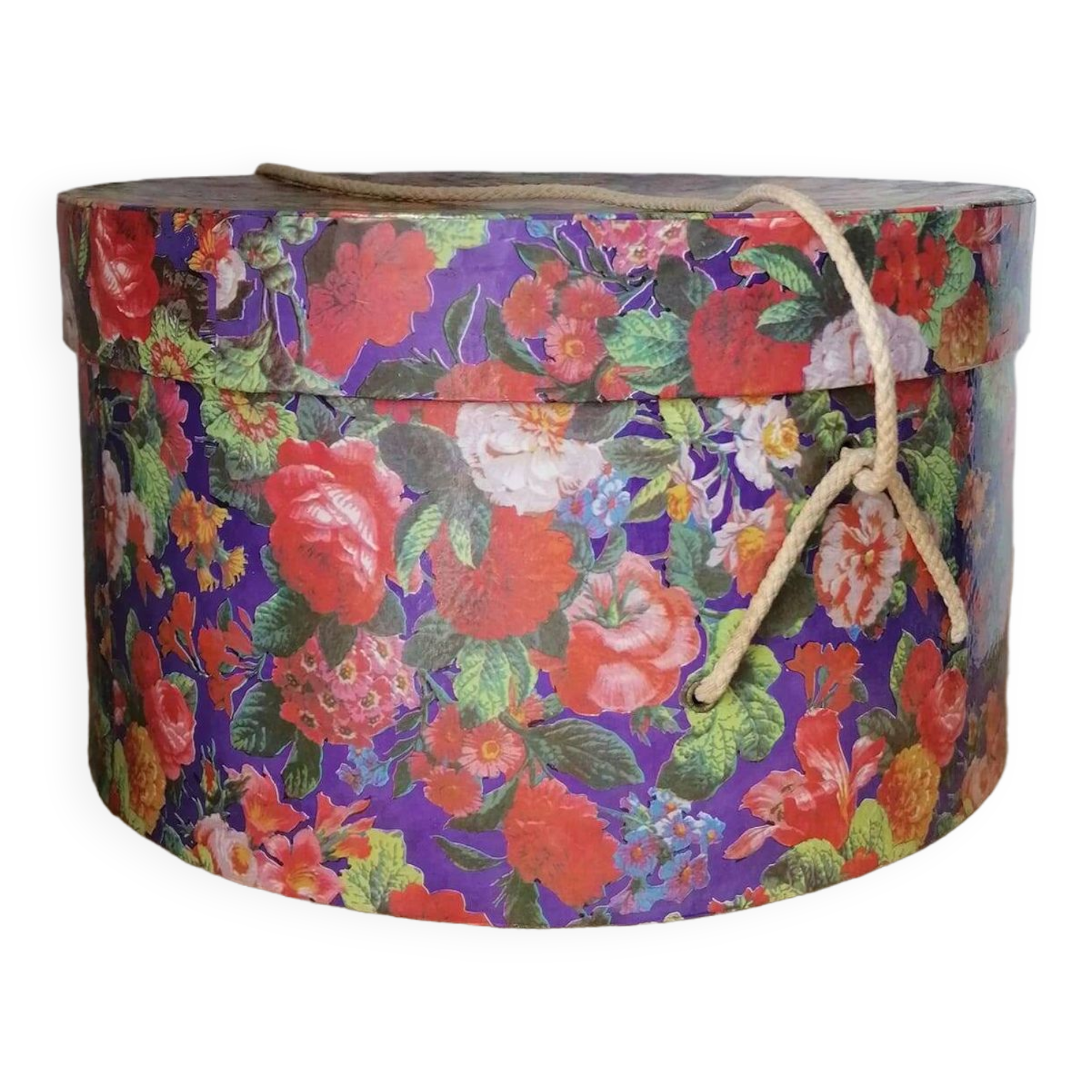 Large Vintage Cardboard Round Hat Box