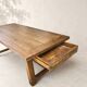 Grande table de ferme ancienne en chêne massif – 250 × 105 cm – Tiroir d'or