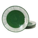 Large plate - palm border green