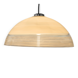 Magnificent suspended light fixture in white glass, Murano glass, Italy, 1970s.