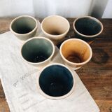 Set of 6 glazed stoneware planters