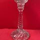 Set of 3 different candle holders, molded glass, very trendy 20 to 22 cm