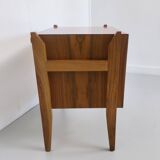Walnut Nightstand attr. to Ico Parisi with a Pink Top and Black Drawers
