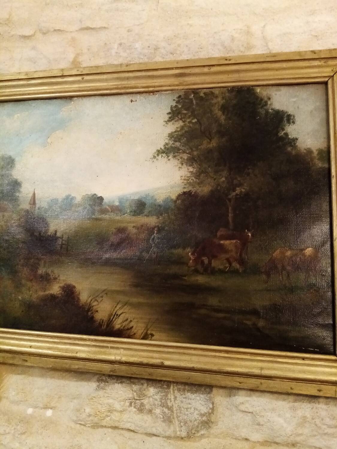 Farm landscape scene painting