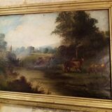 Tableau scene paysage de ferme