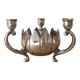 Triple silver plated candle holder