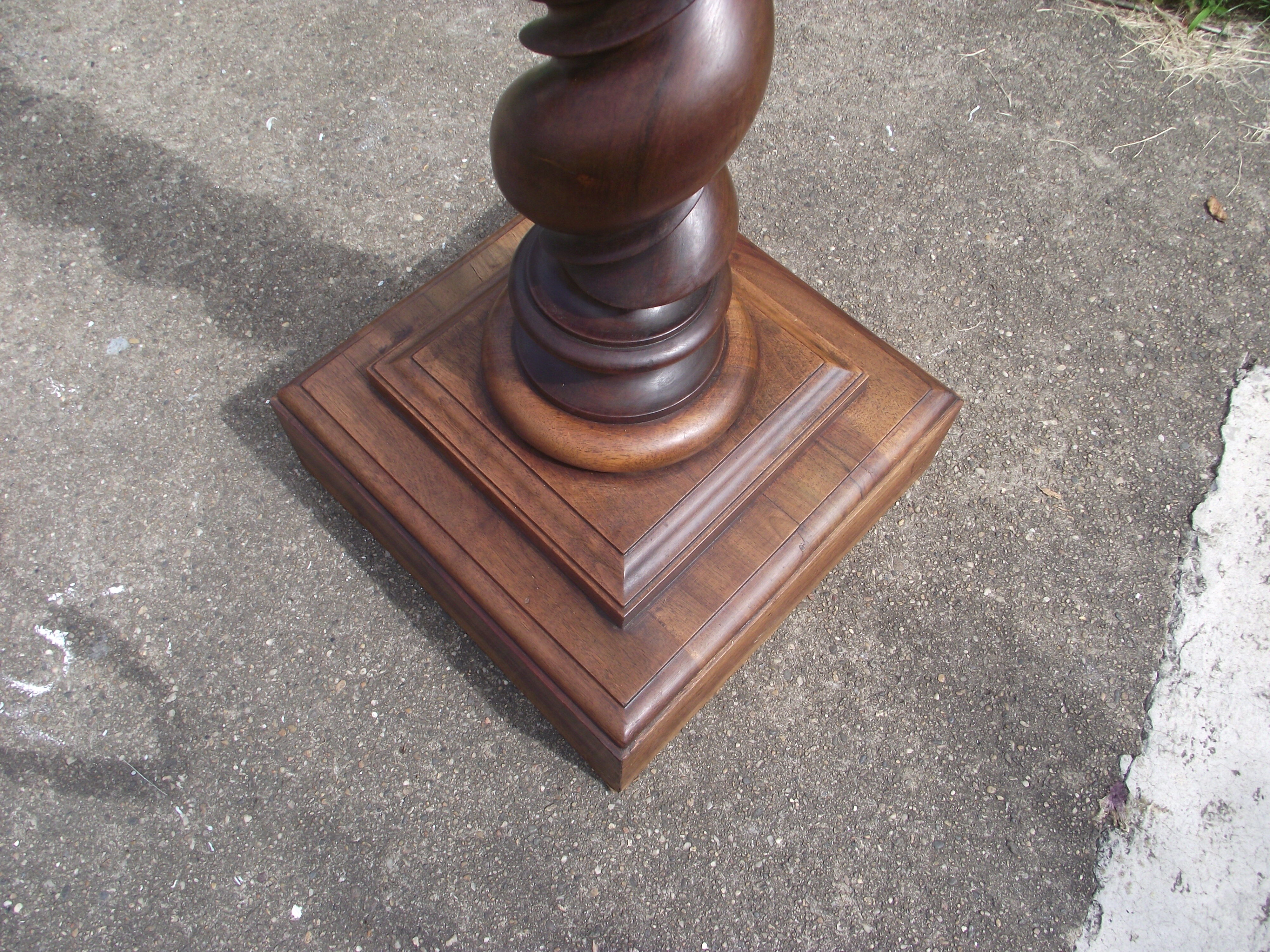 Solid walnut column late 19th early 20th