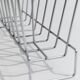 Vintage chrome metal magazine rack - Space Age design from the 1970s - Decorative storage for magazines and books - Elegant retro gift idea