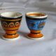 Paire de coquetiers, faience, Quimper.